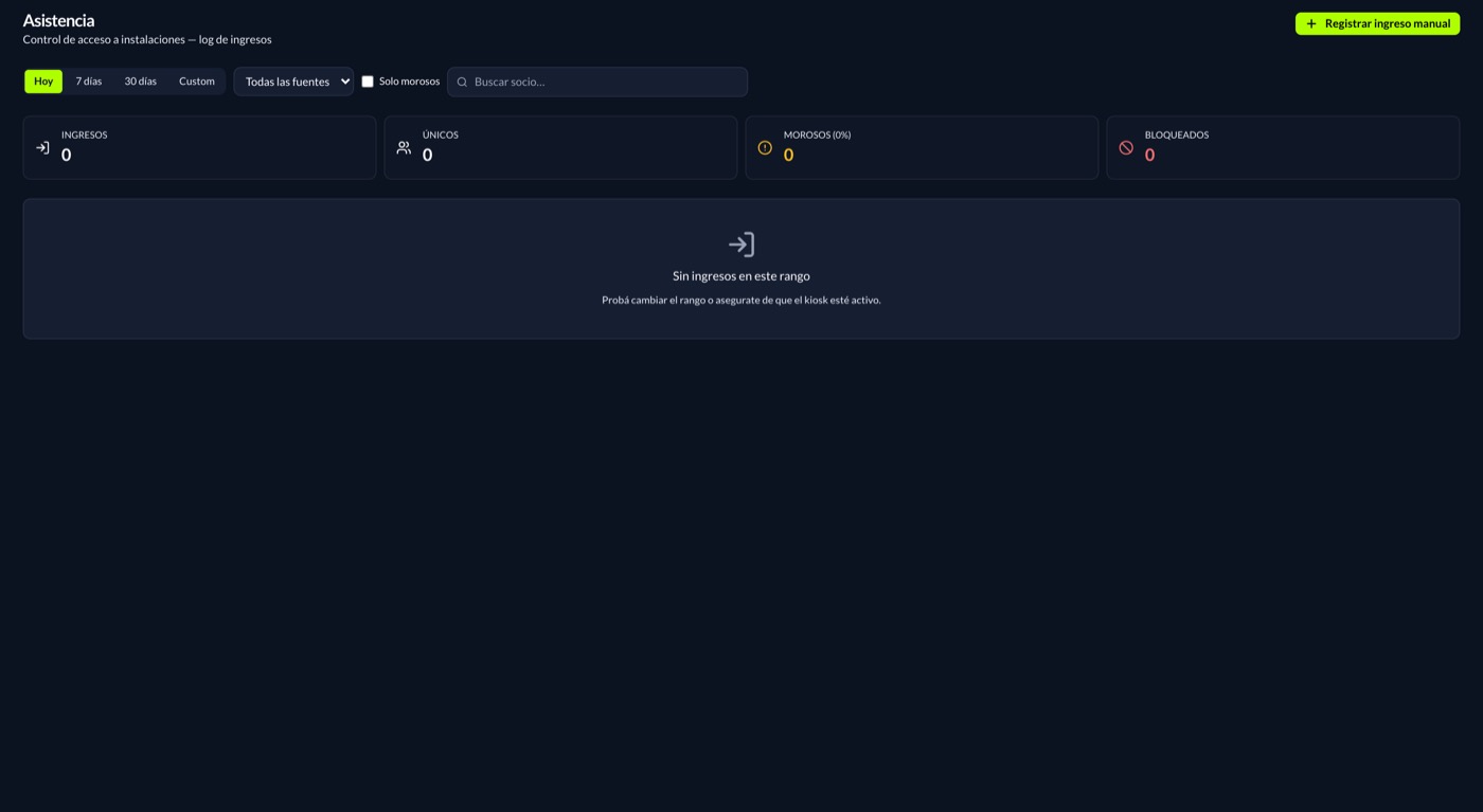Control de acceso de socios