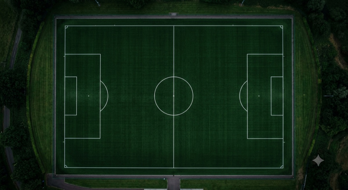Cancha de fútbol vista desde arriba